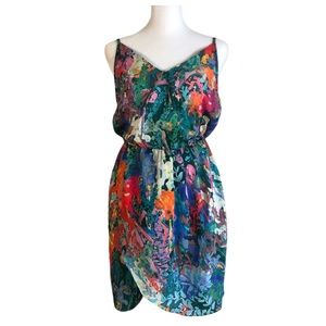 Amanda Uprichard Floral Dress V Neck Faux Wrap